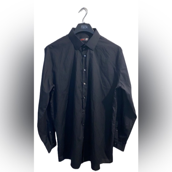 JF J. FERRAR BLACK SLIM COLLAR BUTTON DOWN SHIRT - Picture 1 of 3